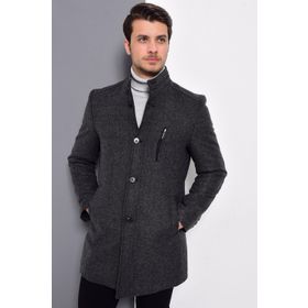 Dewberry Plt8386 Antrasit Desenli Erkek Palto