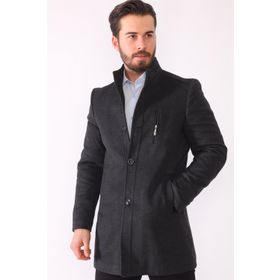 Dewberry Plt8386 Antrasit Desenli Erkek Palto