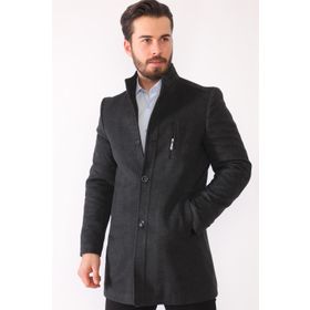 Dewberry Plt8386 Antrasit Desenli Erkek Palto