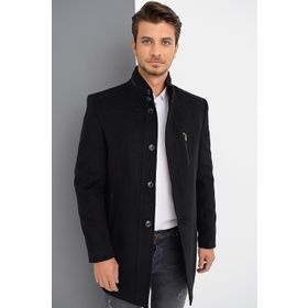 Dewberry Plt8386 Siyah Erkek Palto
