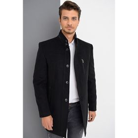 Dewberry Plt8386 Siyah Erkek Palto
