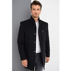 Dewberry Plt8386 Siyah Erkek Palto