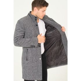 Dewberry PLT8386 Siyah Gri Erkek Palto