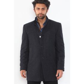 Dewberry Plt8387 Lacivert Desenli Erkek Palto