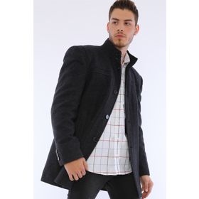 Dewberry Plt8387 Lacivert Desenli Erkek Palto