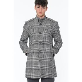 Dewberry PLT8391 Siyah Desenli Erkek Palto