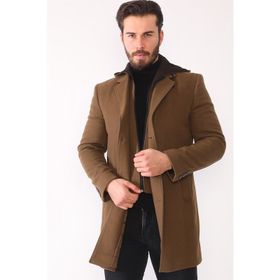 Dewberry PLT8395 Camel Battal Erkek Palto