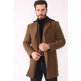Dewberry PLT8395 Camel Battal Erkek Palto