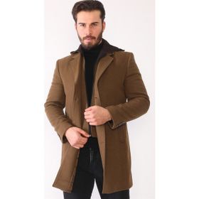 Dewberry PLT8395 Camel Battal Erkek Palto
