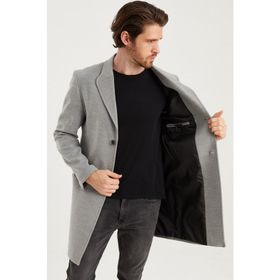 Dewberry Plt8398 Gri Erkek Palto