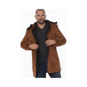Dewberry PLT8399 Süet Görünümlü Açık Camel Erkek Palto