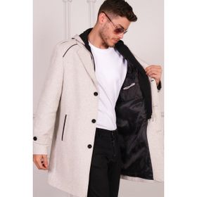 Dewberry PLT8401 Desenli Bej Erkek Palto