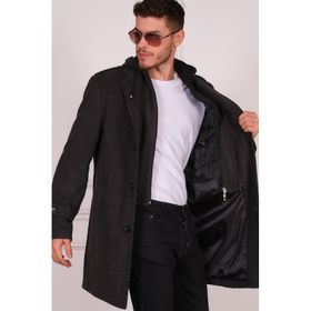 Dewberry PLT8401 Desenli Siyah Erkek Palto