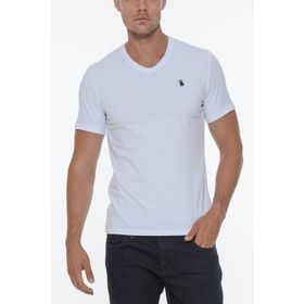 Dewberry T8568 V Yaka Beyaz Erkek T-shirt