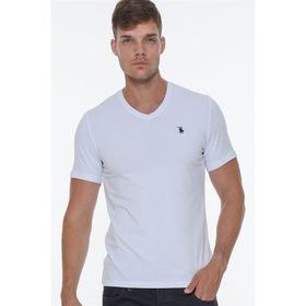Dewberry T8568 V Yaka Beyaz Erkek T-shirt