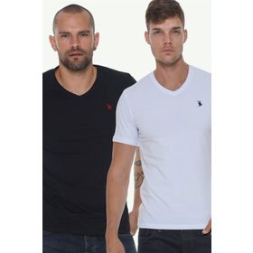 Dewberry T8568 V Yaka Beyaz Erkek T-shirt