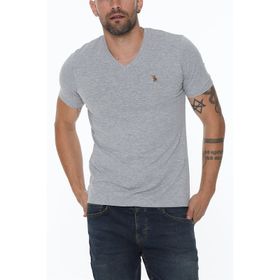 Dewberry T8568 V Yaka Gri Erkek T-shirt