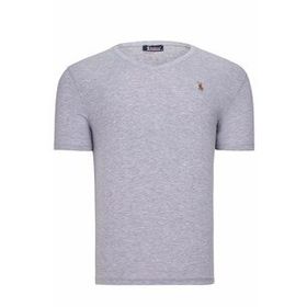 Dewberry T8568 V Yaka Gri Erkek T-shirt
