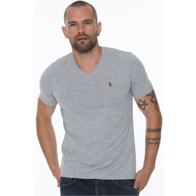 Dewberry T8568 V Yaka Gri Erkek T-shirt