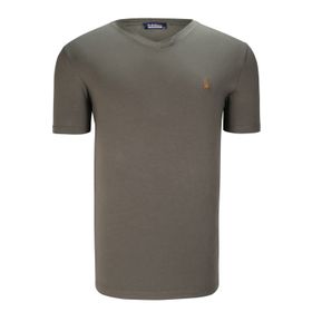 Dewberry T8568 V Yaka Haki Erkek T-shirt