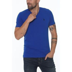 Dewberry T8568 V Yaka Saks Mavisi Erkek T-shirt