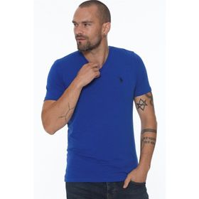 Dewberry T8568 V Yaka Saks Mavisi Erkek T-shirt