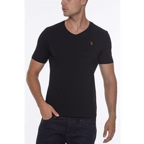 Dewberry T8568 V Yaka Siyah Erkek T-shirt