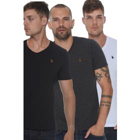 Dewberry T8568 V Yaka Siyah Erkek T-shirt