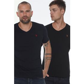 Dewberry T8568 V Yaka Siyah Erkek T-shirt