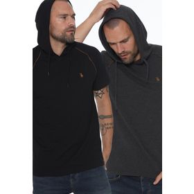 Dewberry T8570 Kapşonlu Antrasit Erkek T-shirt