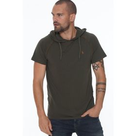 Dewberry T8570 Kapşonlu Haki Erkek T-shirt