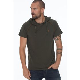 Dewberry T8570 Kapşonlu Haki Erkek T-shirt