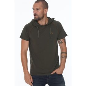 Dewberry T8570 Kapşonlu Haki Erkek T-shirt