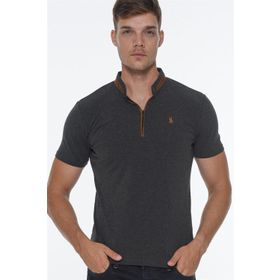 Dewberry T8571 Fermuarlı Antrasit T-shirt