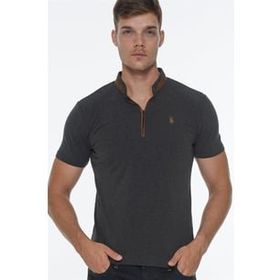 Dewberry T8571 Fermuarlı Antrasit T-shirt