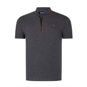 Dewberry T8571 Fermuarlı Antrasit T-shirt