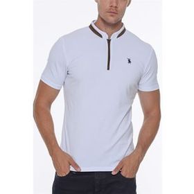 Dewberry T8571 Fermuarlı Beyaz Erkek T-shirt