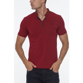 Dewberry T8571 Fermuarlı Bordo Erkek T-shirt