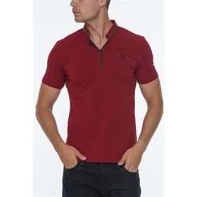 Dewberry T8571 Fermuarlı Bordo Erkek T-shirt