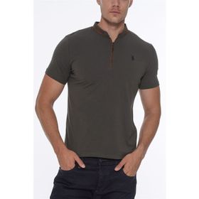 Dewberry T8571 Fermuarlı Haki Erkek T-shirt
