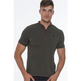 Dewberry T8571 Fermuarlı Haki Erkek T-shirt
