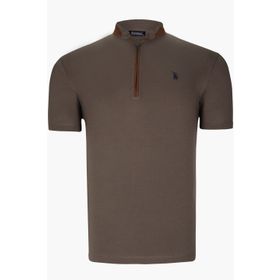 Dewberry T8571 Fermuarlı Haki Erkek T-shirt