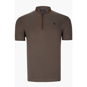 Dewberry T8571 Fermuarlı Haki Erkek T-shirt