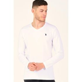 Dewberry T8587 Açık Beyaz Erkek Uzun Kol T-Shirt