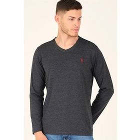 Dewberry T8587 Koyu Gri Erkek Uzun Kol T-Shirt