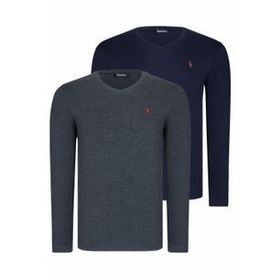 Dewberry T8587 V Yaka Antrasit Erkek Sweatshirt