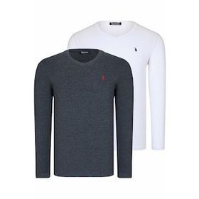 Dewberry T8587 V Yaka Antrasit Erkek Sweatshirt