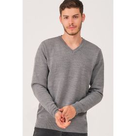 Dewberry V0036 Gri Erkek V-neck Kazak