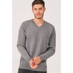 Dewberry V0036 Gri Erkek V-neck Kazak