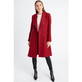 Dewberry Z6620 Bordo Kadın Palto